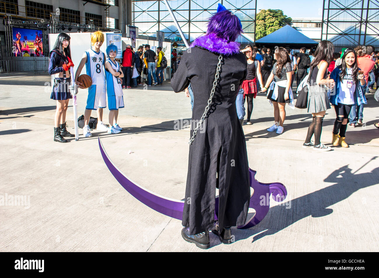 São Paulo, Brazil, July 09, 2016. Anime Friends event on Campo de Marte air base in Sao Paulo (SP), on Saturday (9). Traditional japanese pop culture festival has a program that includes São Paulo, Brazil, July 09, 2016. Anime Friends event on Campo de Marte air base in Sao Paulo (SP), on Saturday (9). Traditional japanese pop culture festival has a program that includes