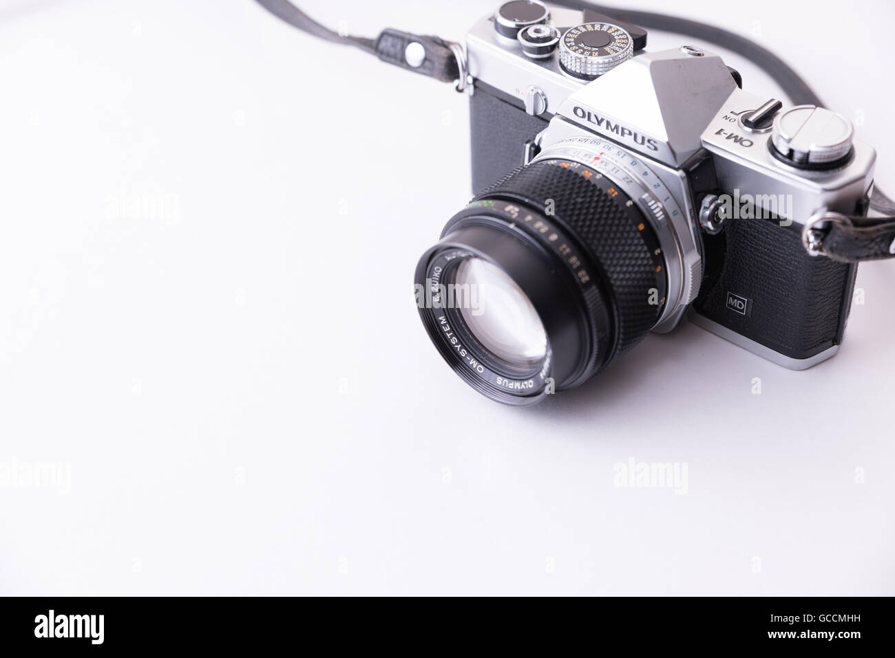 Olympus OM1 film 35mm camera on flat background Stock Photo Alamy