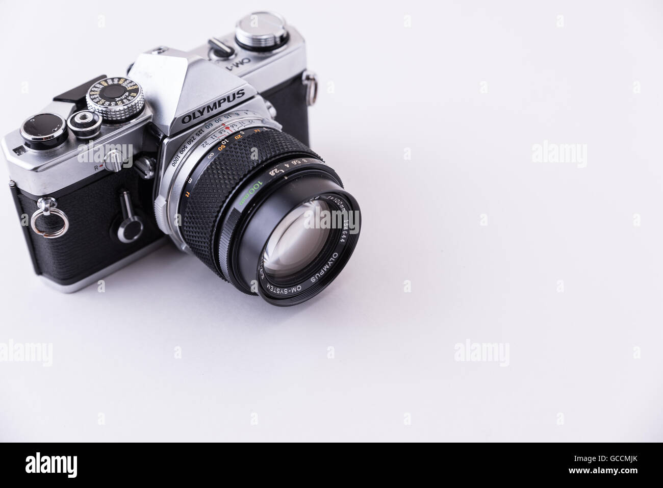 Olympus OM1 film 35mm camera on flat background Stock Photo Alamy