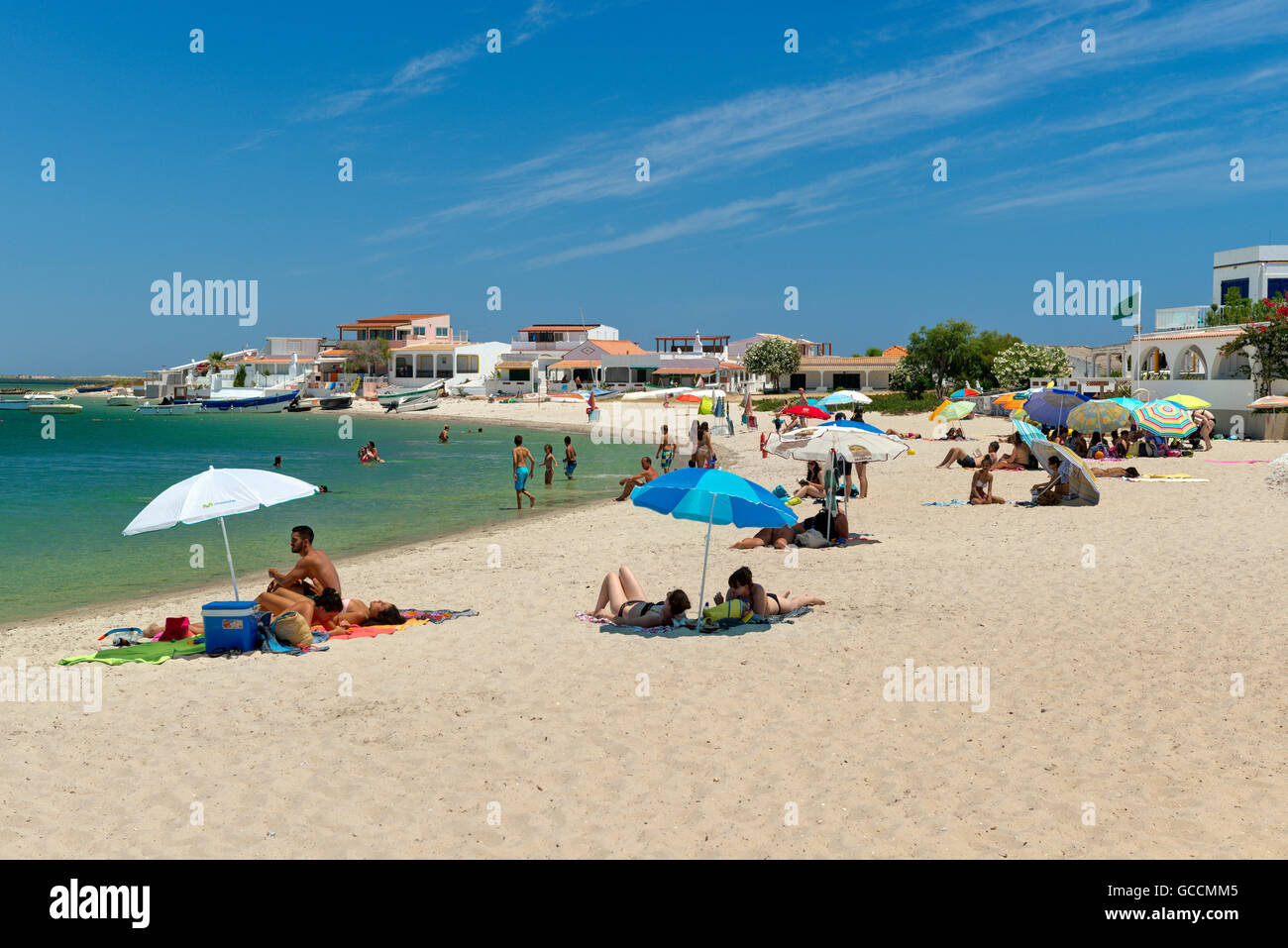 The ilha de Armona, in the Ria Formosa nature reserve, Olhão, Algarve. Portugal Stock Photo