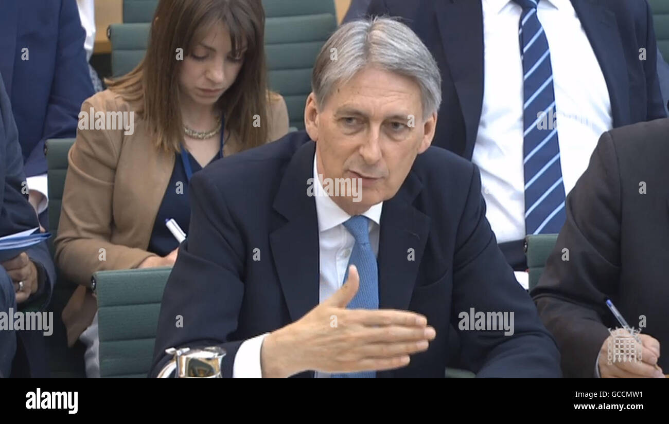 Foreign Secretary Philip Hammond gives evidence to the Foreign Affairs Committee at the House of Commons, London, where he claimed that the Government is not currently in a position to begin substantive negotiations about leaving the EU. Stock Photo