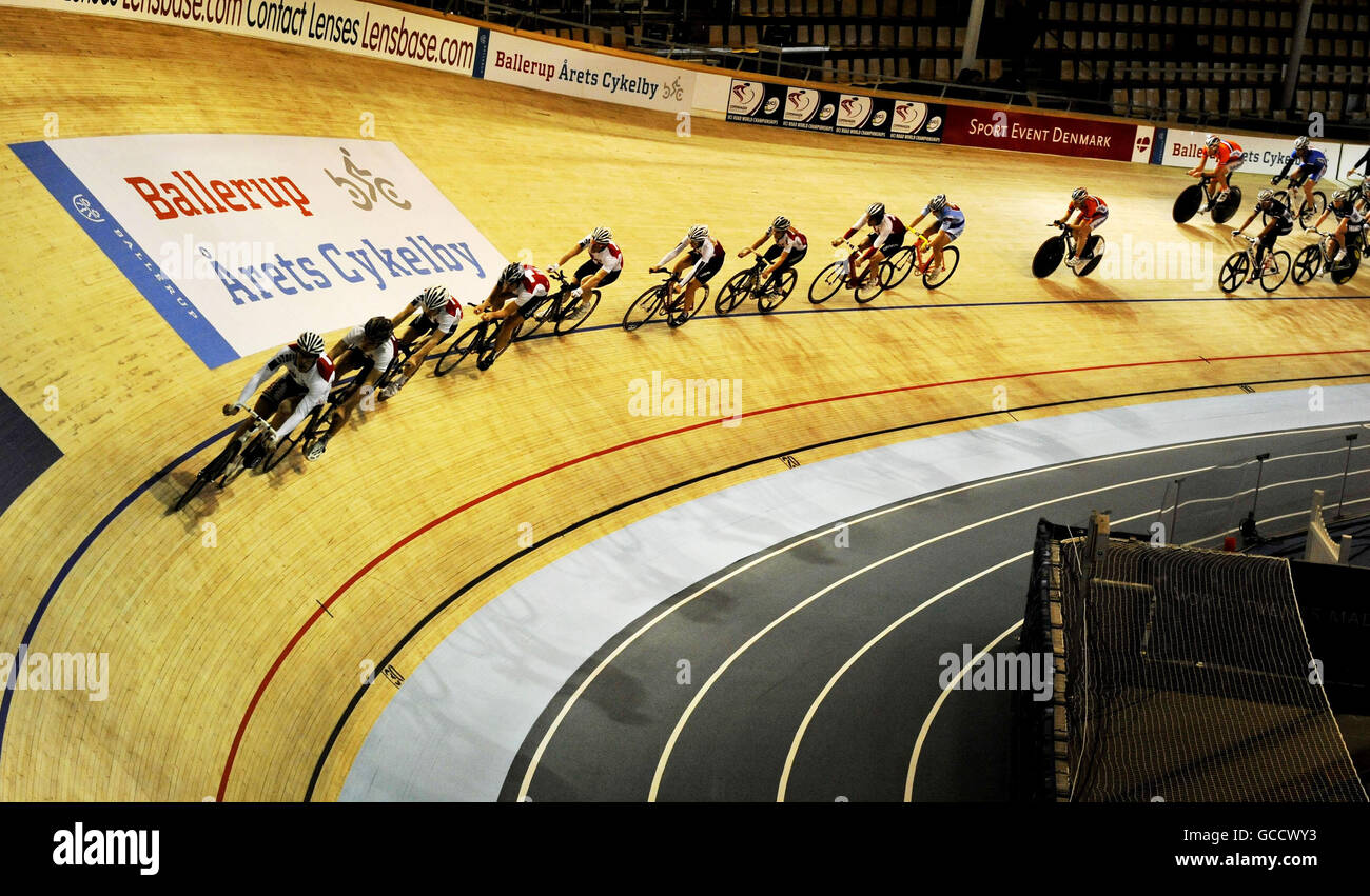 Riders a training session ahead of the World Track Cycling Championships at the Ballerup Super Copenhagen, Stock Photo - Alamy