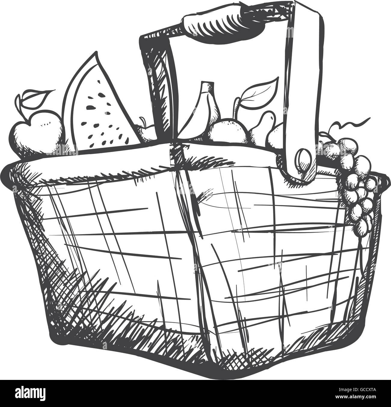 Vegetable Basket Drawing Images  Browse 27464 Stock Photos Vectors and  Video  Adobe Stock