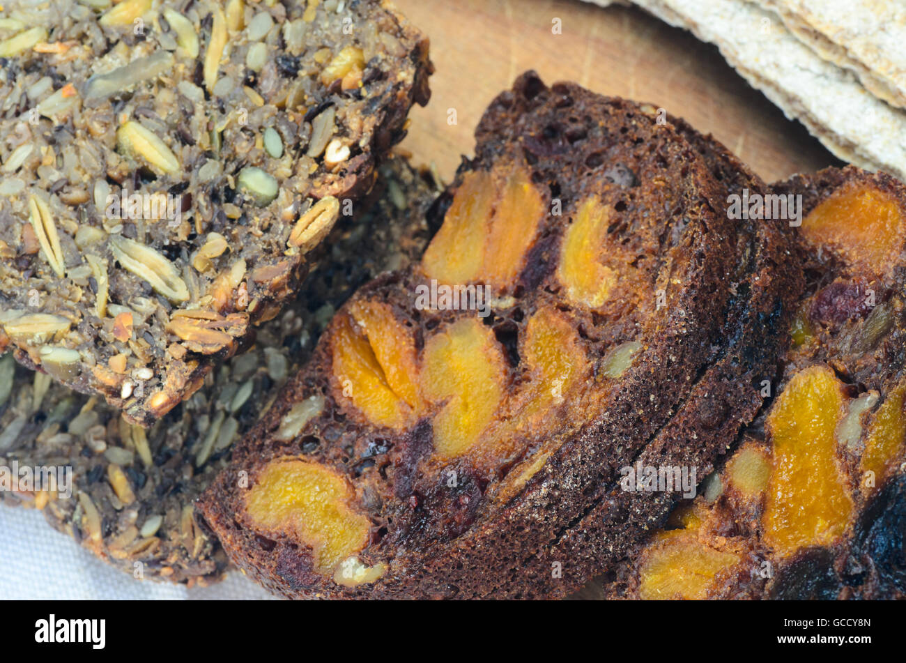 whole grain bread slices on table Stock Photo - Alamy