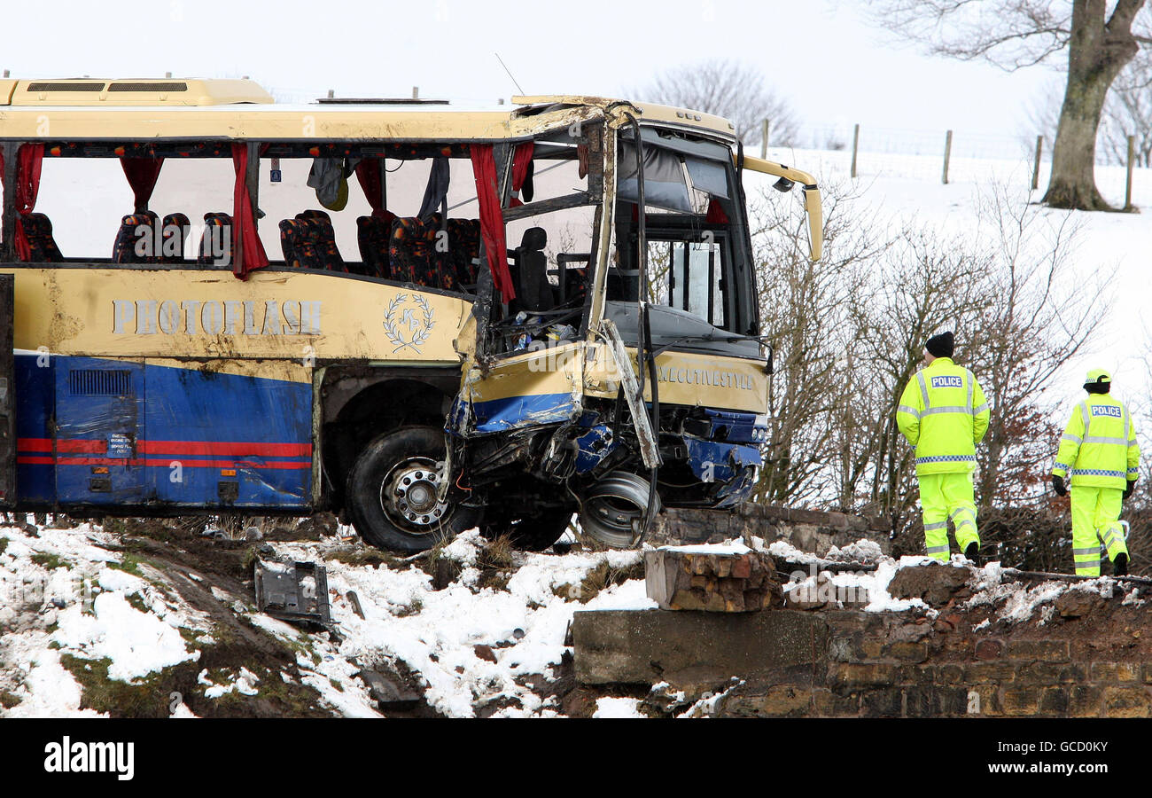 School children seriously hurt in bus crash Stock Photo - Alamy