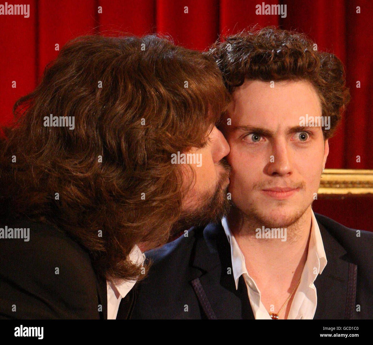 Justin Lee Collins (left) and actor Aaron Johnson during the recording of 'Justin  Lee Collins: Good Times' at the Rivoli Ballroom, in Brockley, south east  London Stock Photo - Alamy