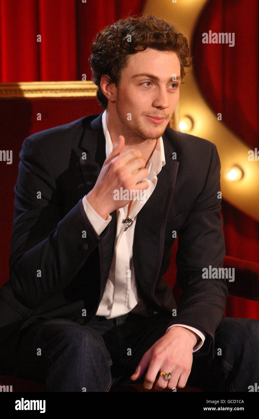 Actor Aaron Johnson during the recording of 'Justin Lee Collins: Good  Times' at the Rivoli Ballroom, in Brockley, south east London Stock Photo -  Alamy