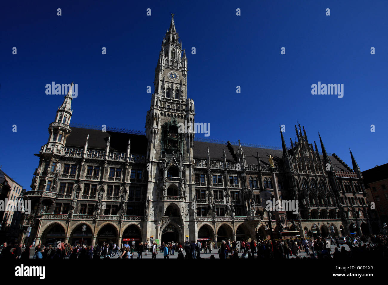 General Views, Munich. A general view of Marienplatz, Munich. Stock Photo