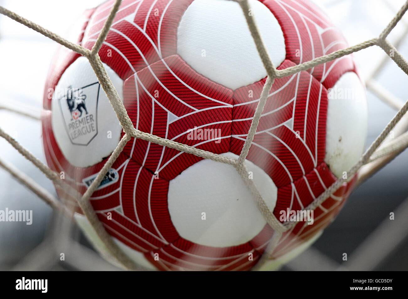 A view of the special red-coloured version of the usual official Nike T90  Ascente ball, as part of the Red charity campaign to fight AIDS in Africa  Stock Photo - Alamy