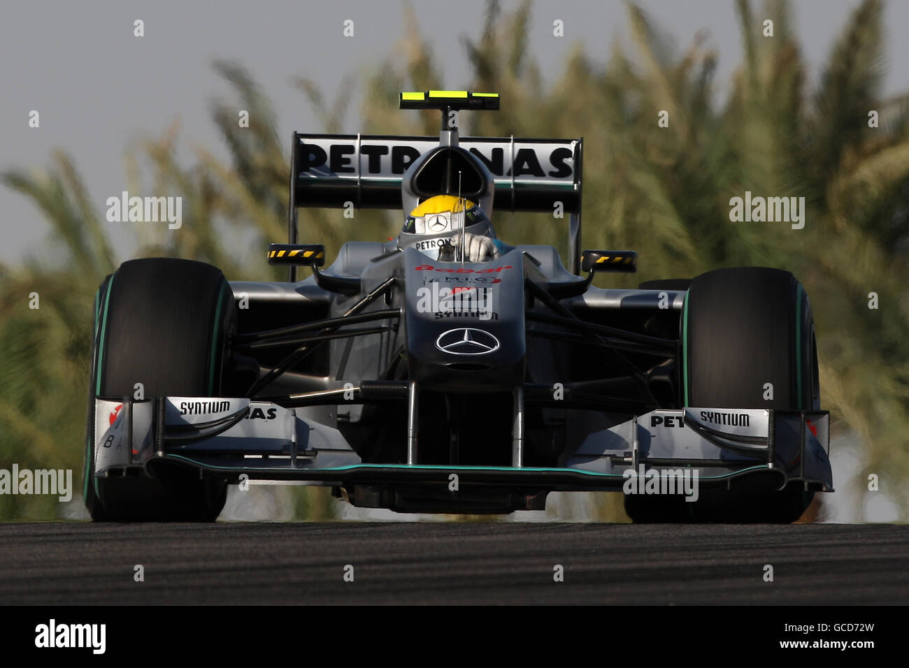 Mercedes' Nico Rosberg during the Gulf Air Bahrain Grand Prix at the Bahrain International Circuit in Sakhir, Bahrain Stock Photo