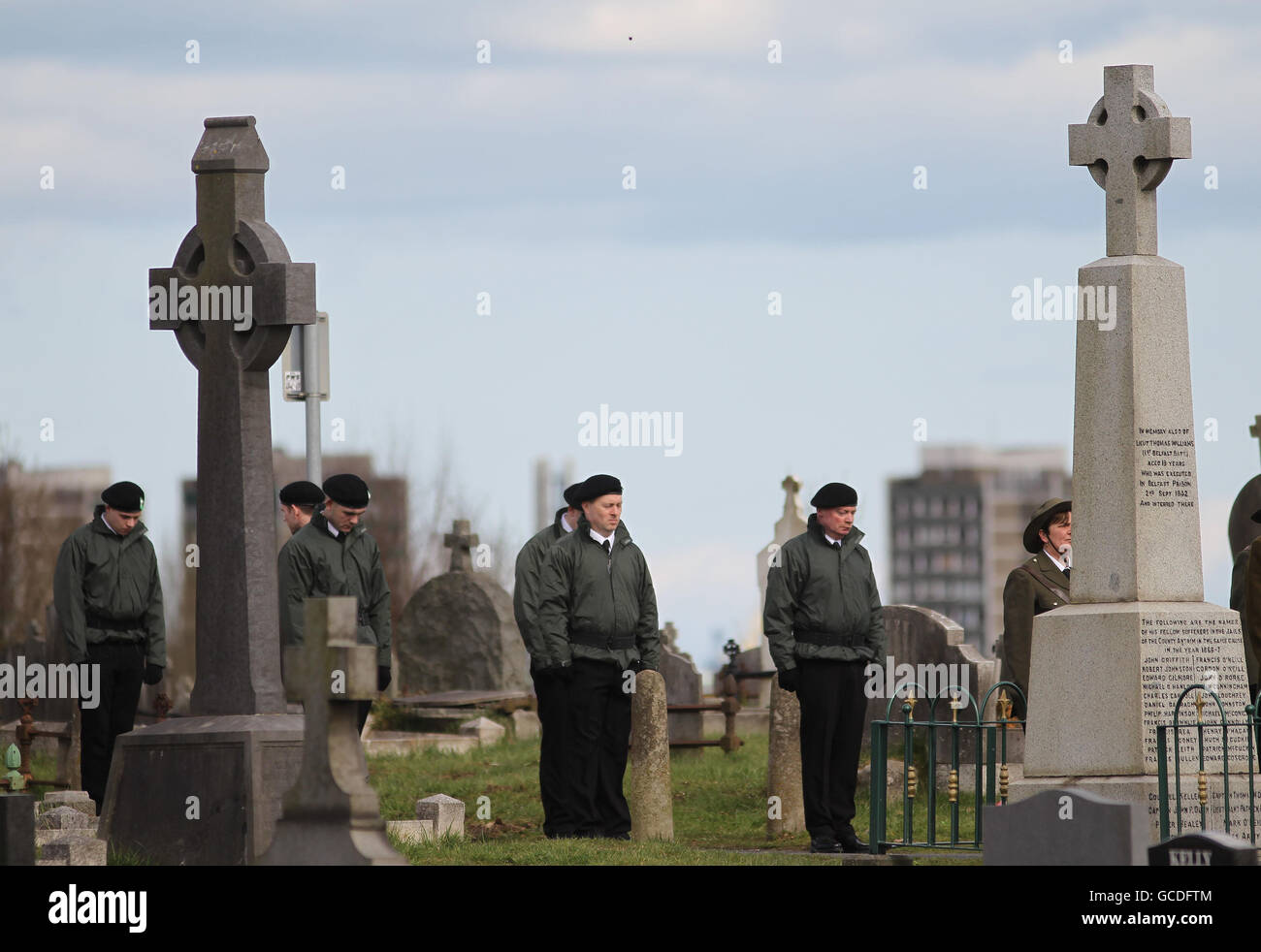 The Easter Rising commemoration at the republican plot in Milltown Cemetery. Stock Photo