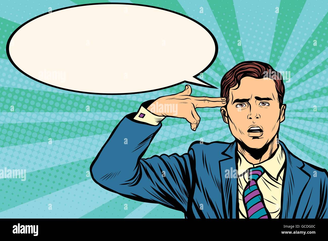 Man pointing gun head Stock Vector Images Alamy