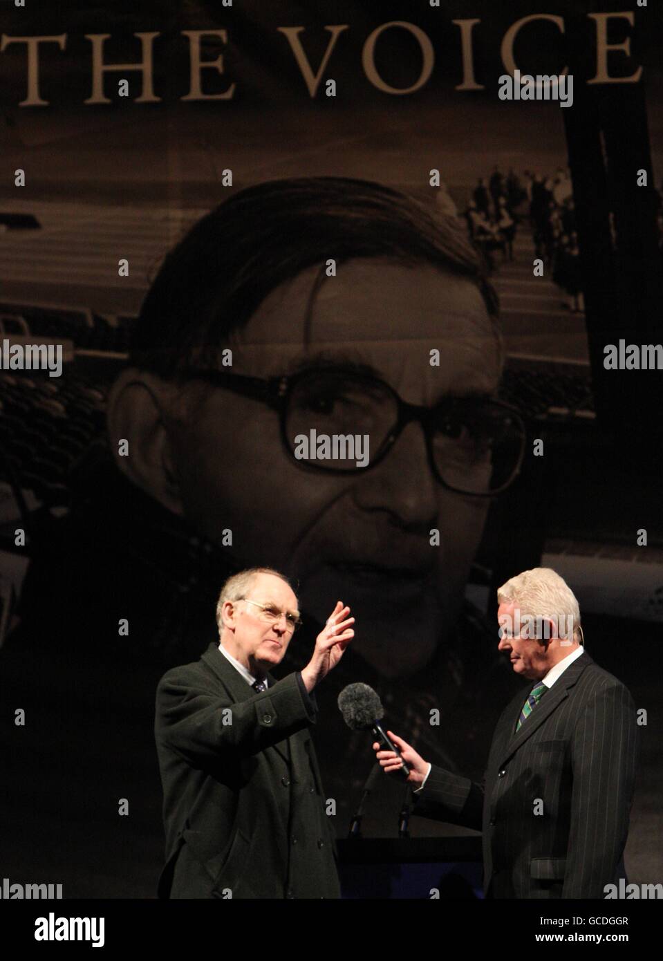 Dougie Donnelly (Right), master of ceremonies interviews BBC