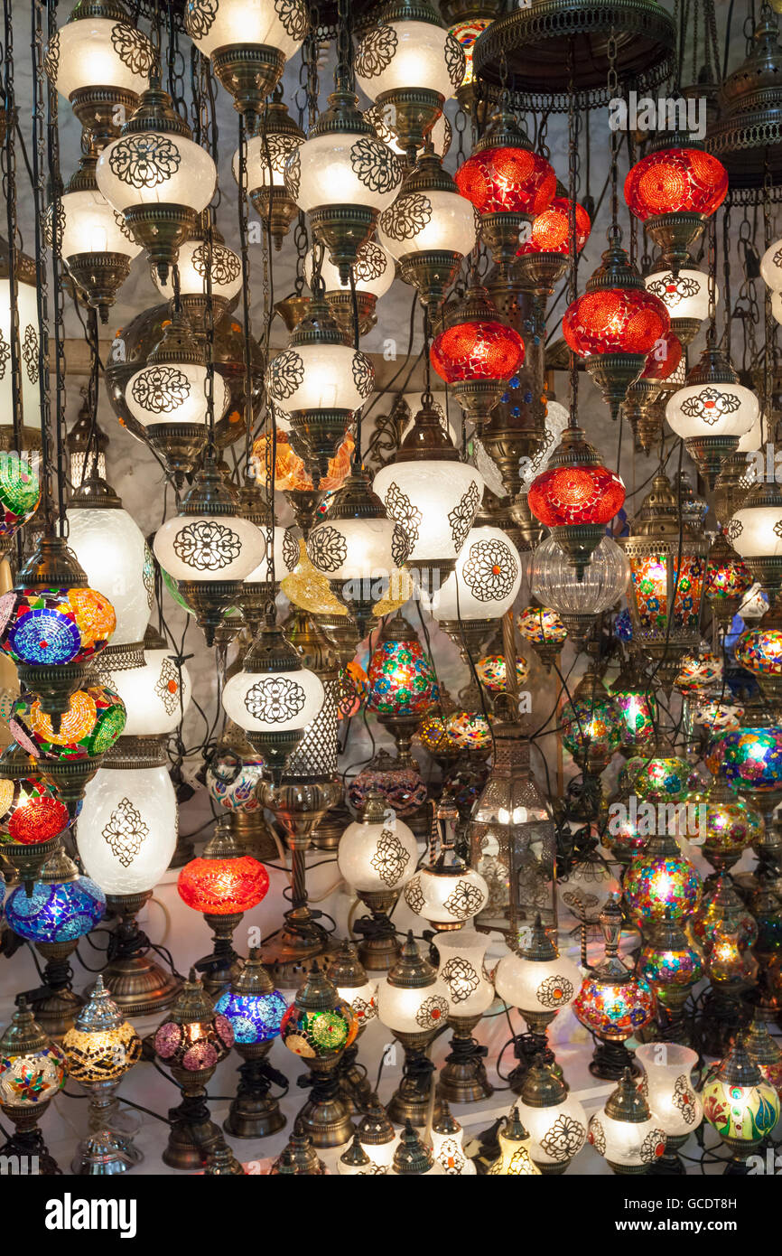 Turkish lamps, grand bazaar, Istanbul, Turkey Stock Photo Alamy