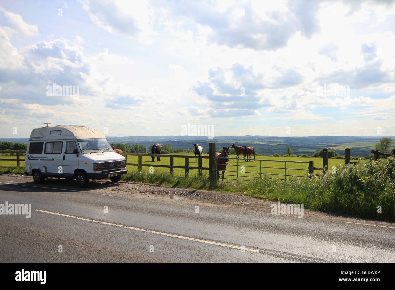 Old campervan - will travel! Stock Photo