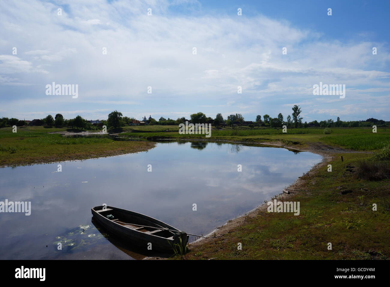 landscape with mountains trees and a river in front Stock Photo - Alamy