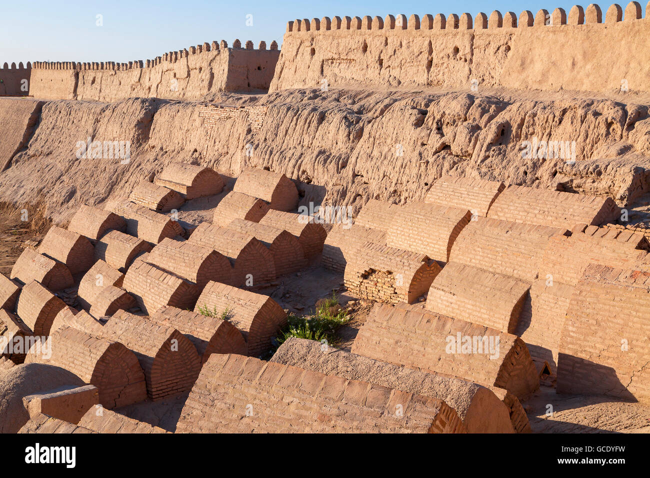 Ancient memorial in Khiva, Uzbekistan. Stock Photo
