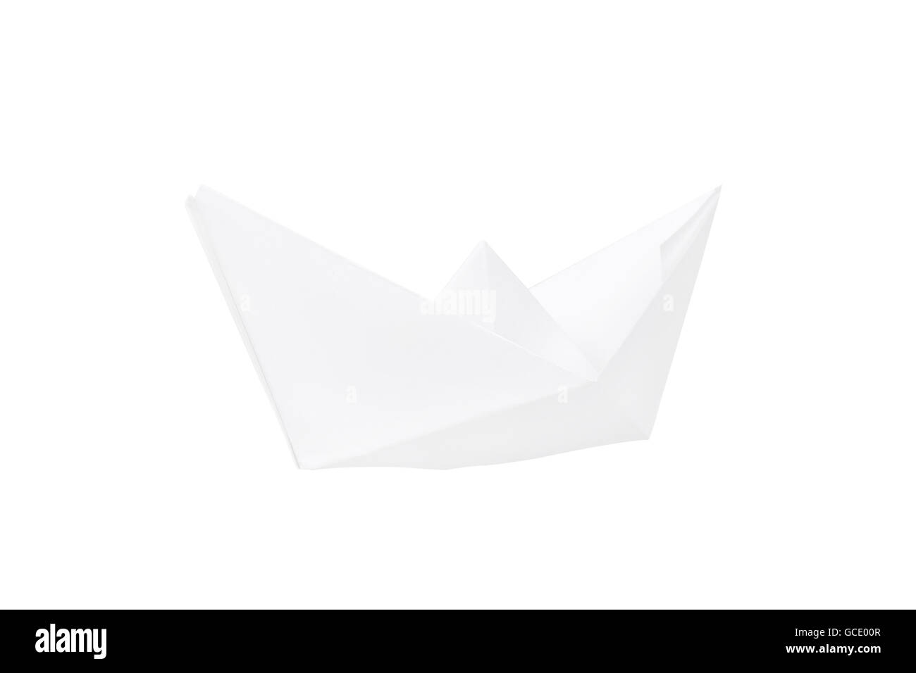 Paper boat isolated on white background. Paper fold boat. Stock Photo