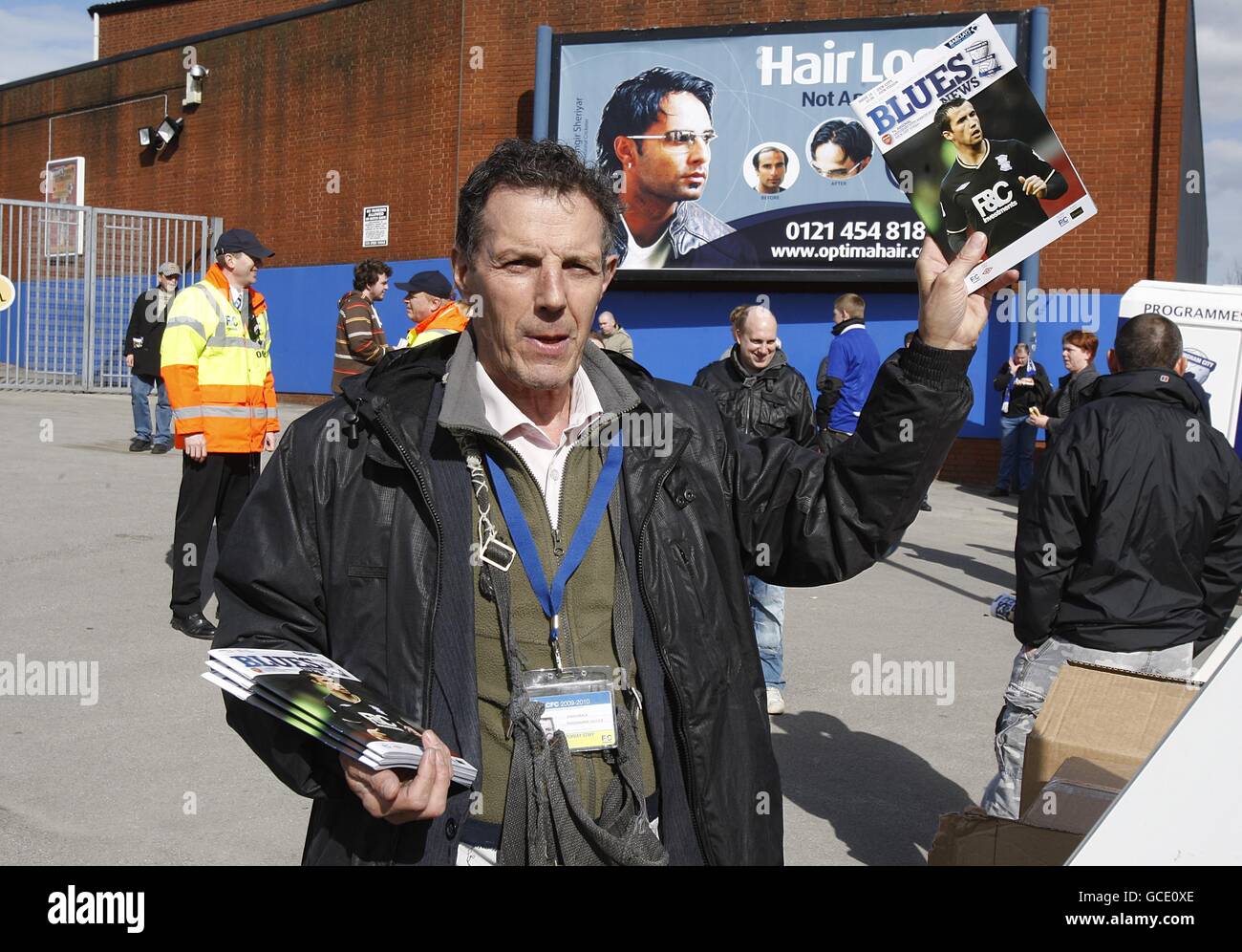 Soccer - Barclays Premier League - Birmingham City v Arsenal - St Andrews' Stadium. Programmes are sold outide the ground Stock Photo