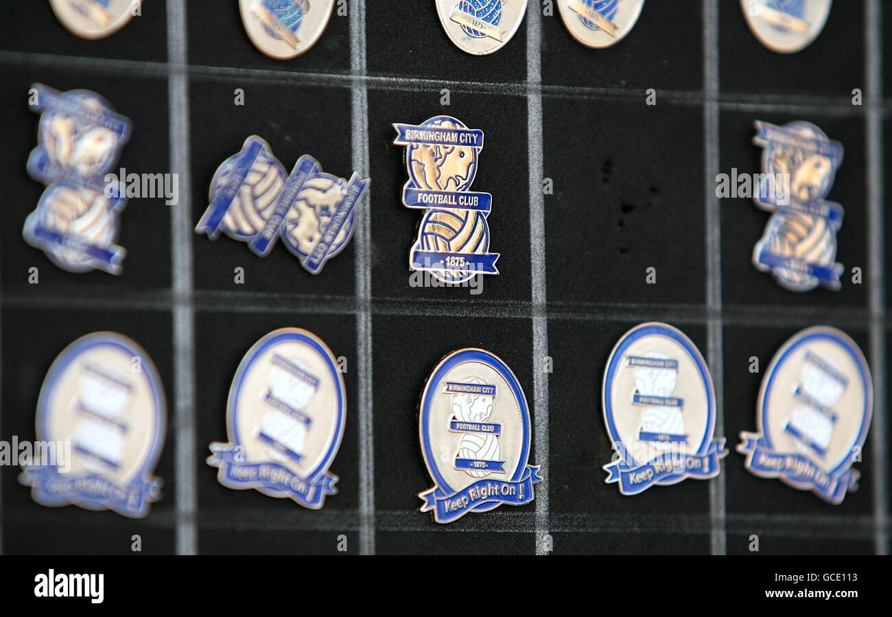 Birmingham city pin badges on sale outside st andrews stadium hires