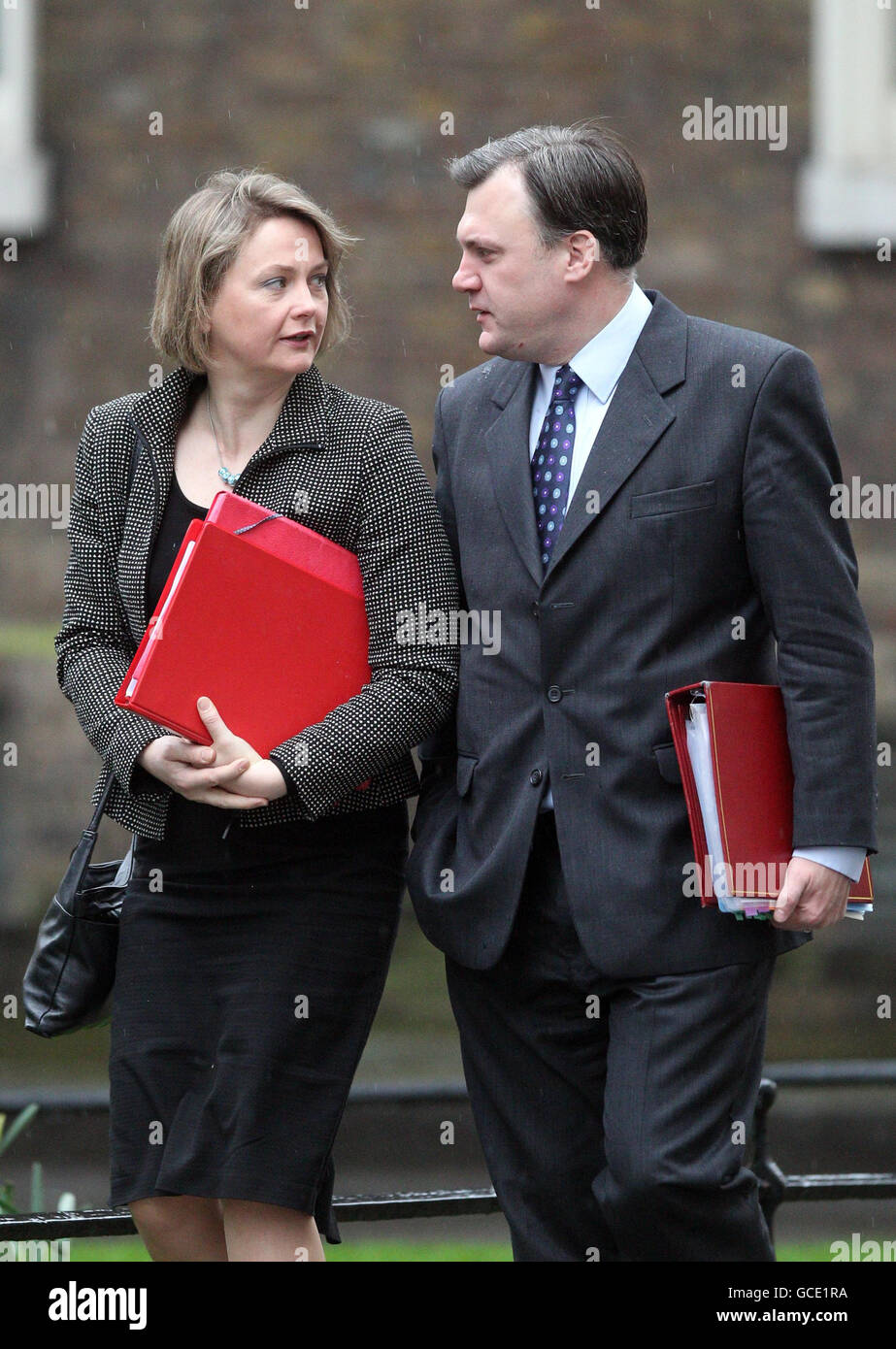 Children's Secretary Ed Balls and Work and Pensions Secretary Yvette Cooper,  arrive for the regular weekly Cabinet meeting at 10, Downing Street, London  Stock Photo - Alamy