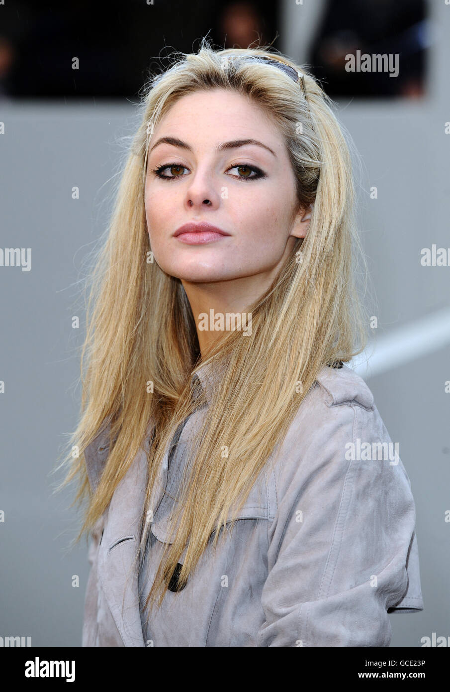 Tamsin Egerton arrives at the Burberry Fashion show in London Stock ...