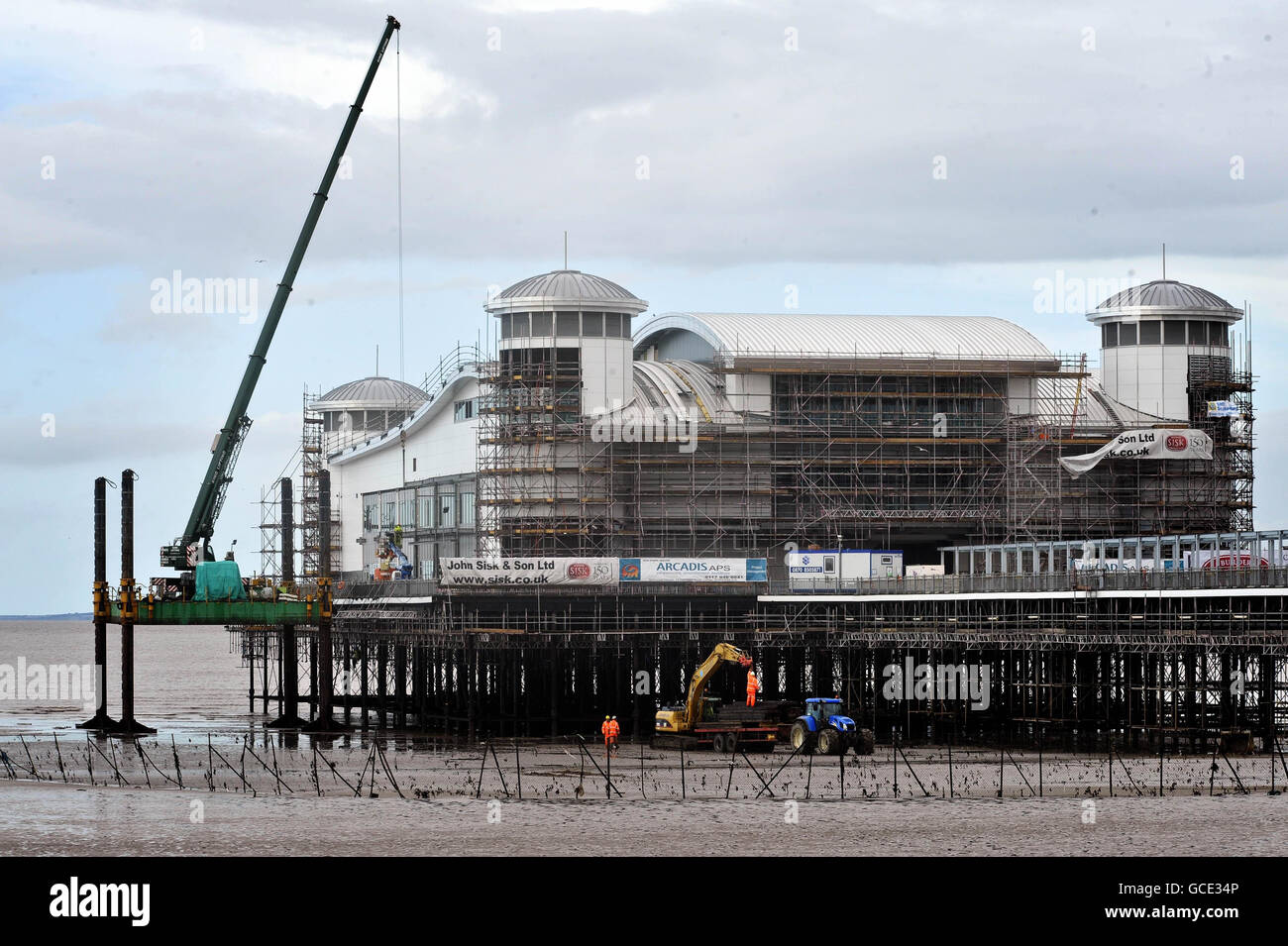 Work continues on the grand Pier at Weston-super-Mare, Somerset. Stock Photo