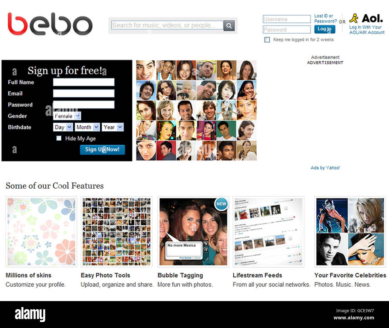 Bebo under threat Stock Photo