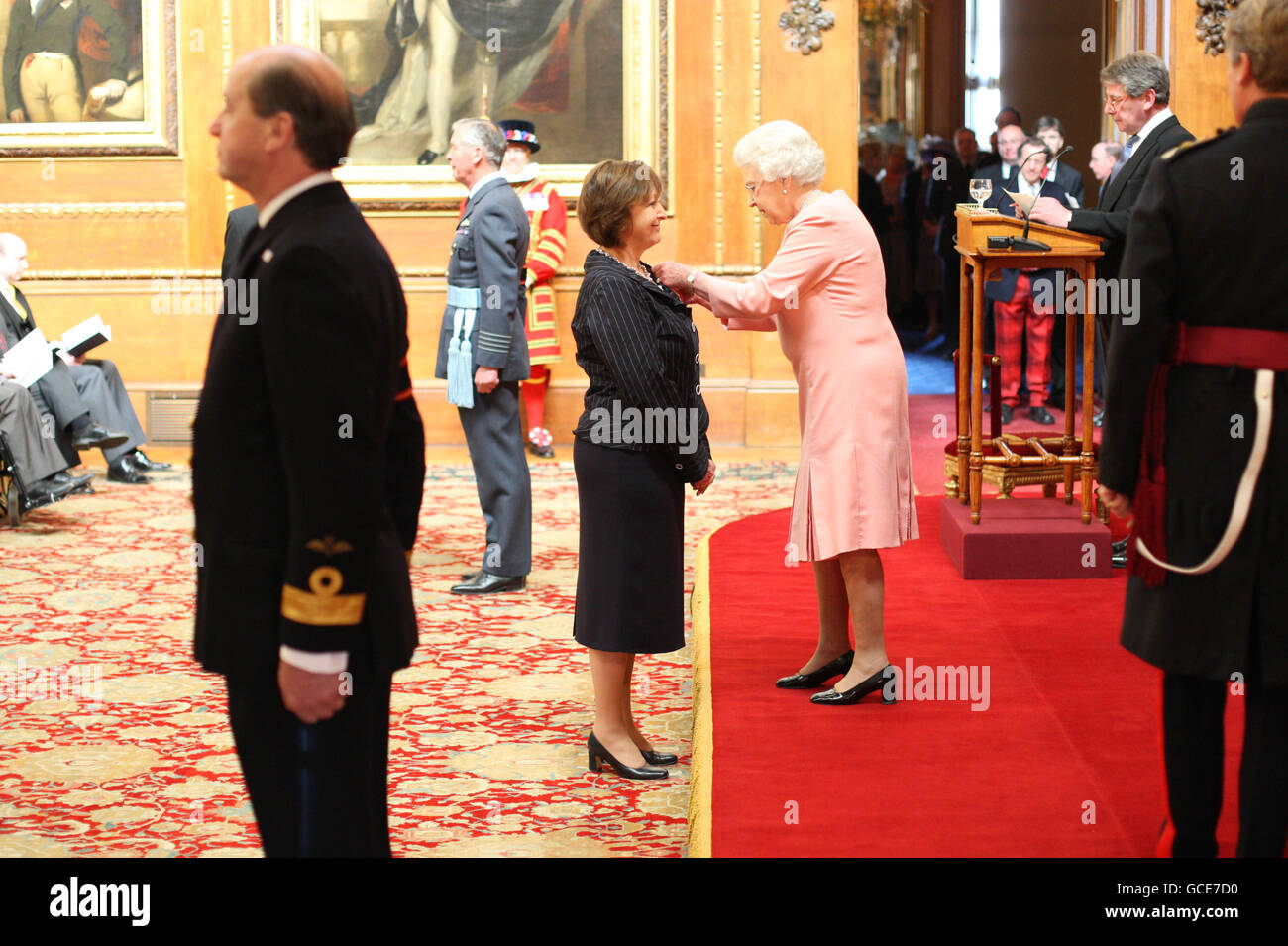 Bethan Guilfoyle from Pontyclun is made a CBE by The Queen at Windsor Castle. Stock Photo