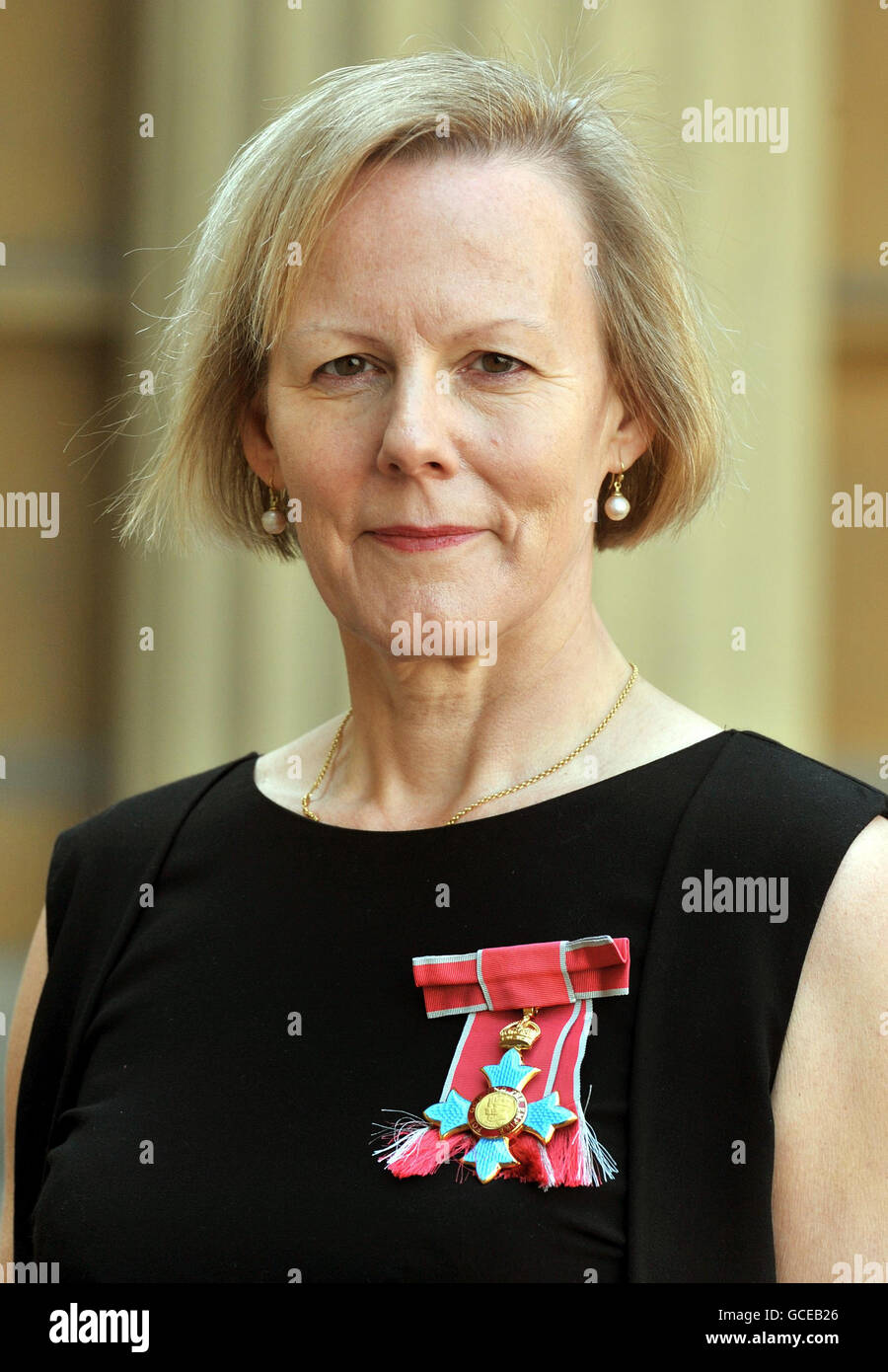 Phyllida Lloyd, theatre director, with her CBE after it was presented to her by the Prince of Wales at Buckingham Palace in central London. Stock Photo