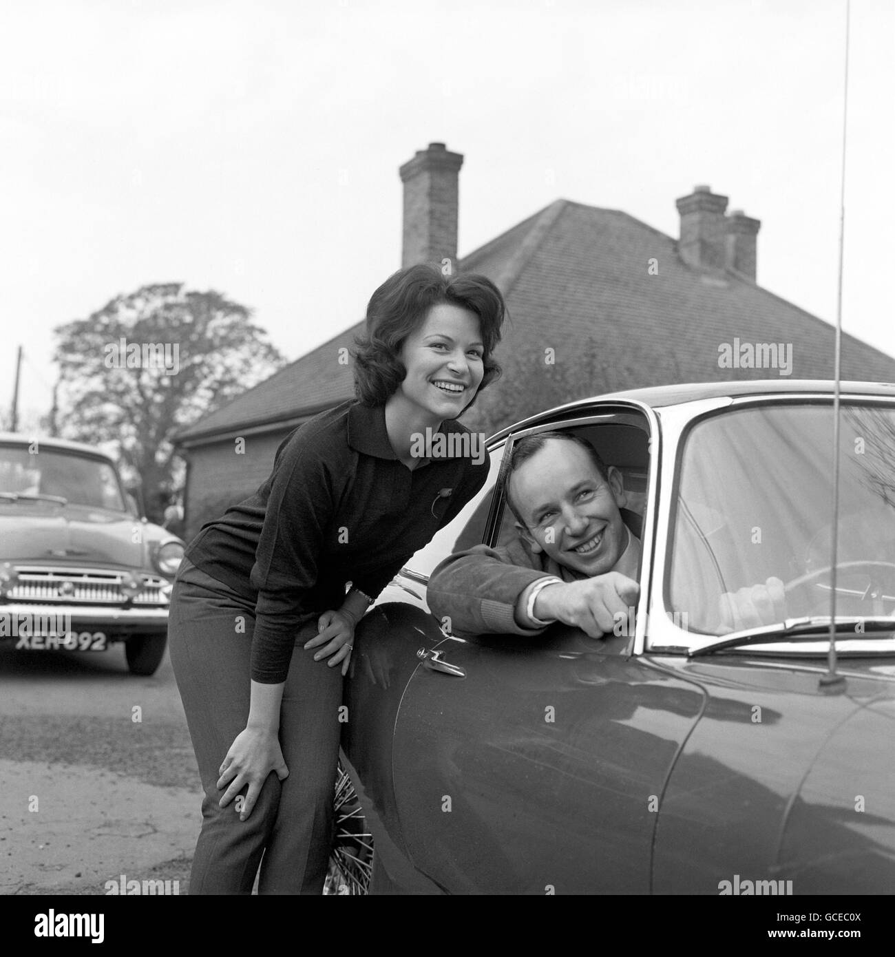 Formula One racing driver John Surtees with his fiance Patricia Burke Stock Photo