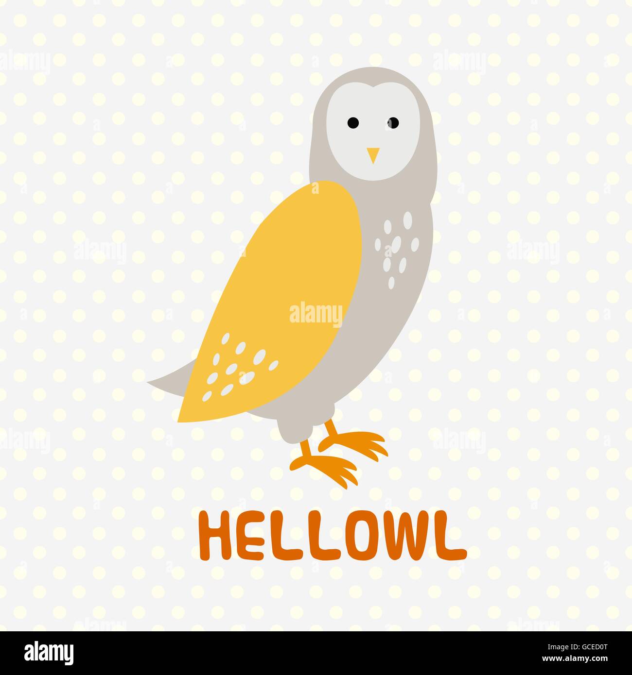 Greeting card with cute cartoon owl Stock Vector Image & Art - Alamy