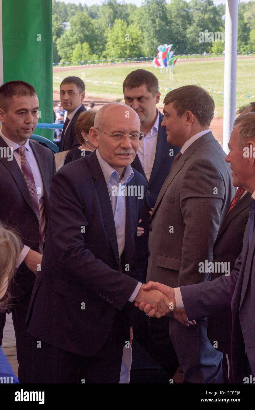 President of the Republic of Bashkortostan at the Sabantuy celebration in Russia Stock Photo