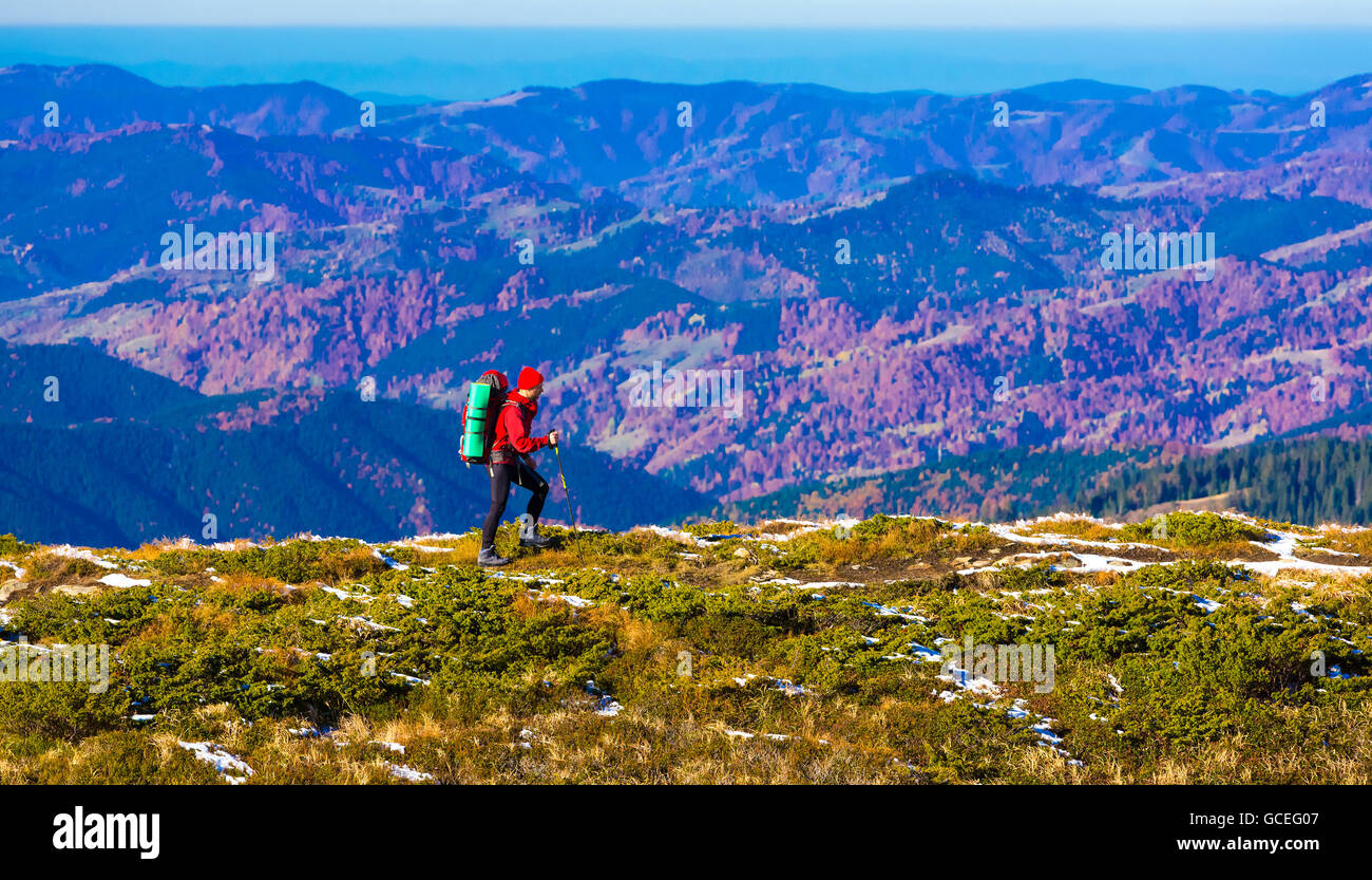 Trekker man walking hi-res stock photography and images - Alamy