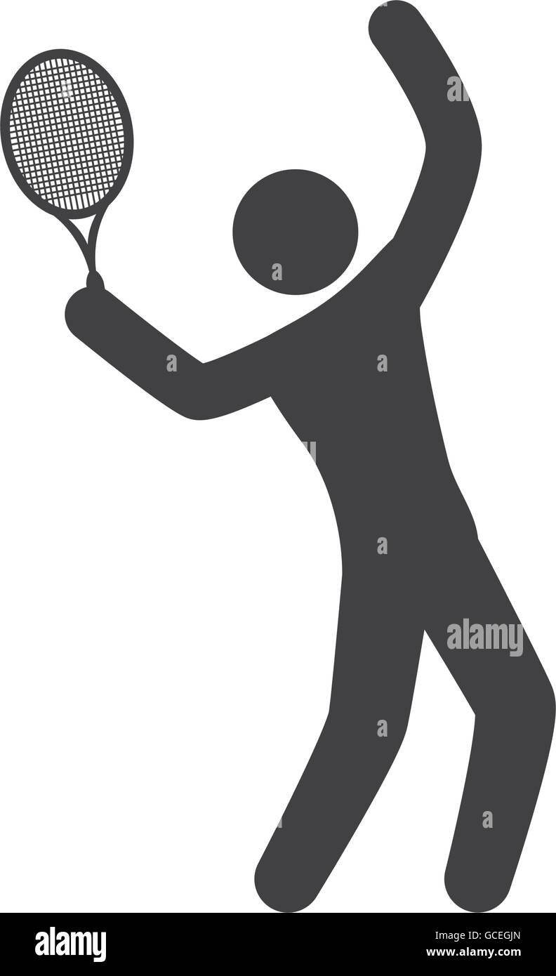 Tennis racket and pictogram icon. Sport concept. Vector graphic Stock ...