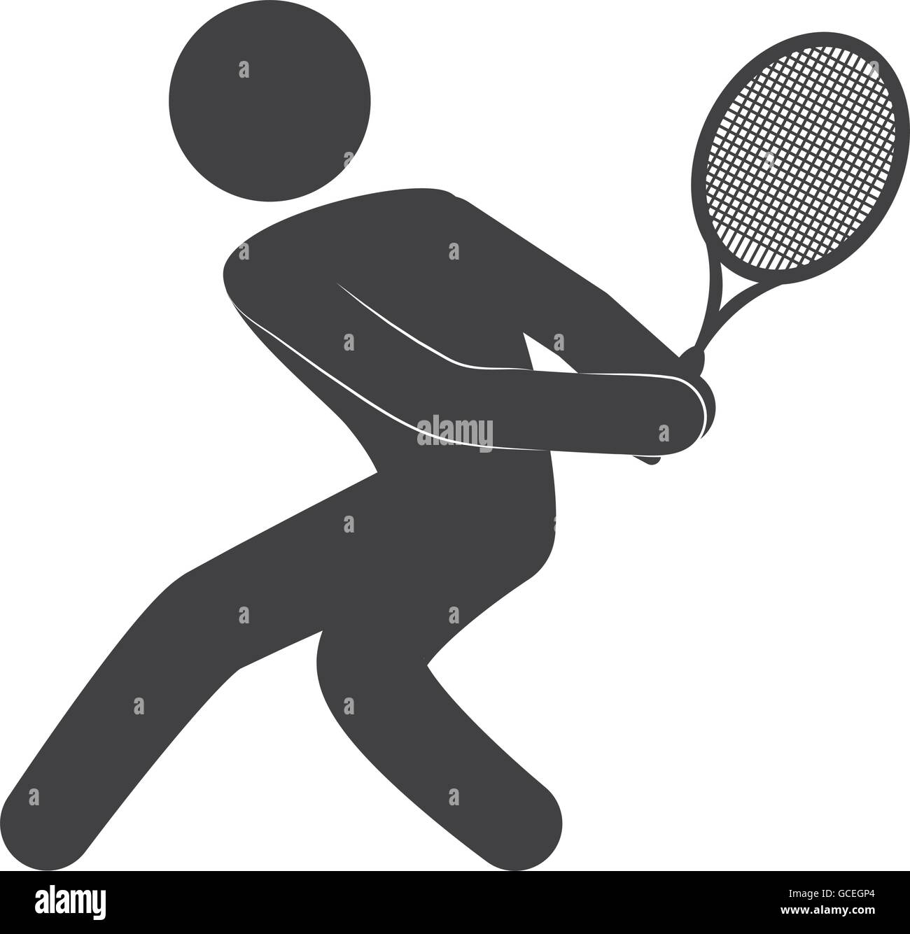 Tennis racket and pictogram icon. Sport concept. Vector graphic Stock ...