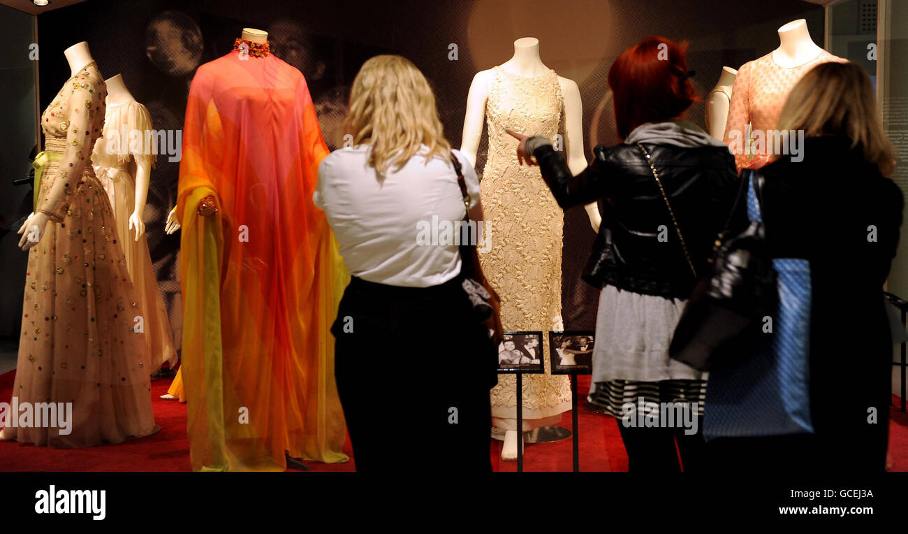 The wardrobe of Hollywood icon Grace Kelly goes on show as part of the Grace Kelly: Style Icon exhibition at the Victoria and Albert Museum, London. Stock Photo