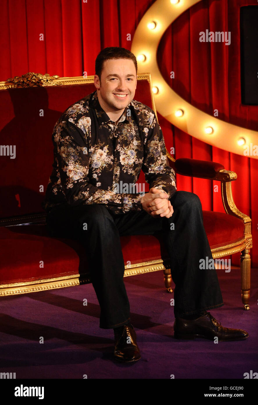 Comedian Jason Manford on the television show, Justin Lee Collins Good Times, filmed at the Rivoli Ballroom in London. The episode will be transmitted at 2200 on Channel 5, on Monday 19th April, 2010. Stock Photo