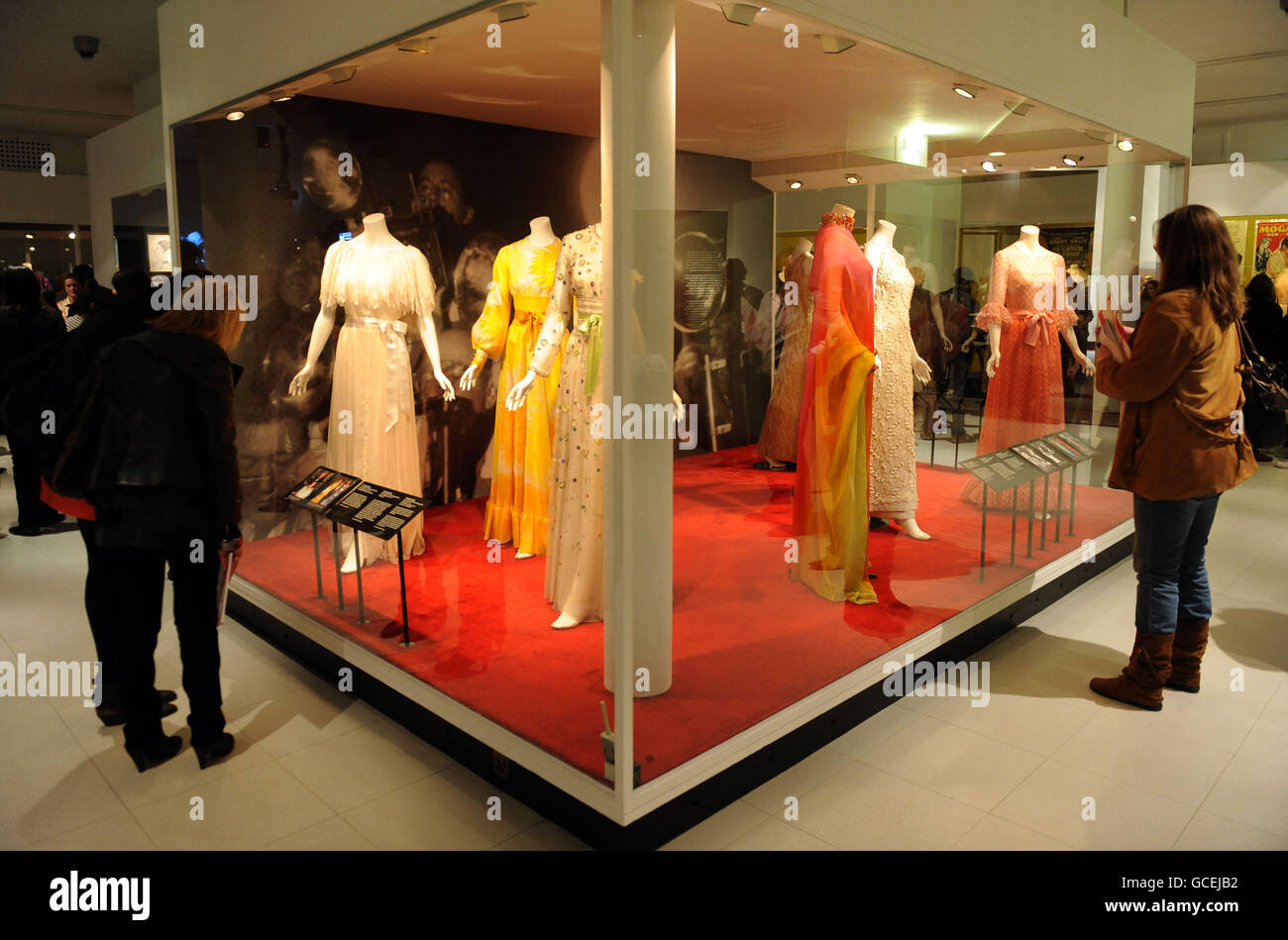 The wardrobe of Hollywood icon Grace Kelly goes on show as part of the Grace Kelly: Style Icon exhibition at the Victoria and Albert Museum, London. Stock Photo