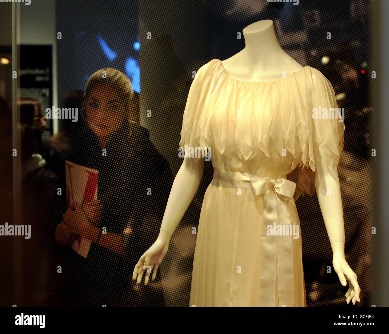 A dress by Helen Rose used in the film The Swan, 1955, is displayed as the wardrobe of Hollywood icon Grace Kelly goes on show as part of the Grace Kelly: Style Icon exhibition at the Victoria and Albert Museum, London. Stock Photo