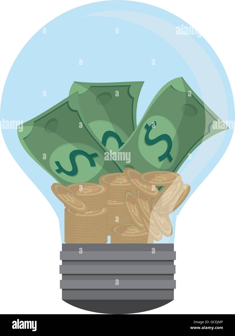 lightbulb light bulb money bills Stock Vector Image & Art Alamy
