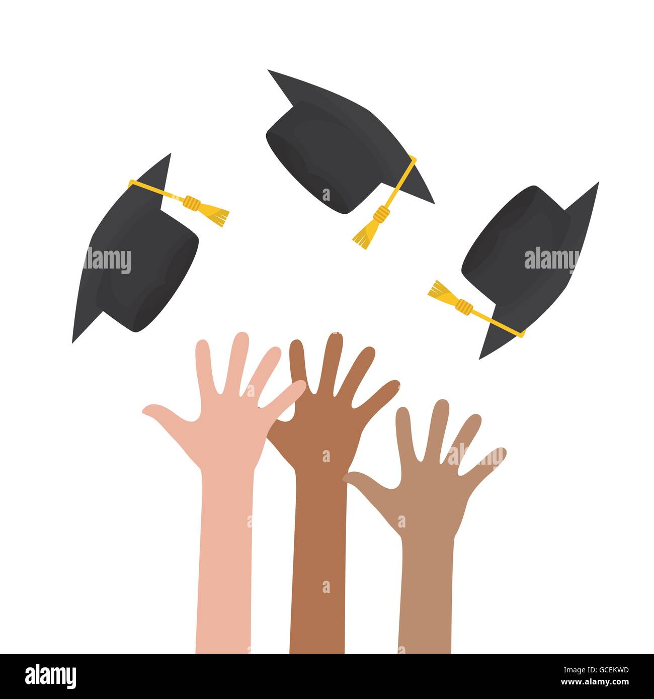 Graduation cap and hand icon. University design. Vector graphic Stock ...