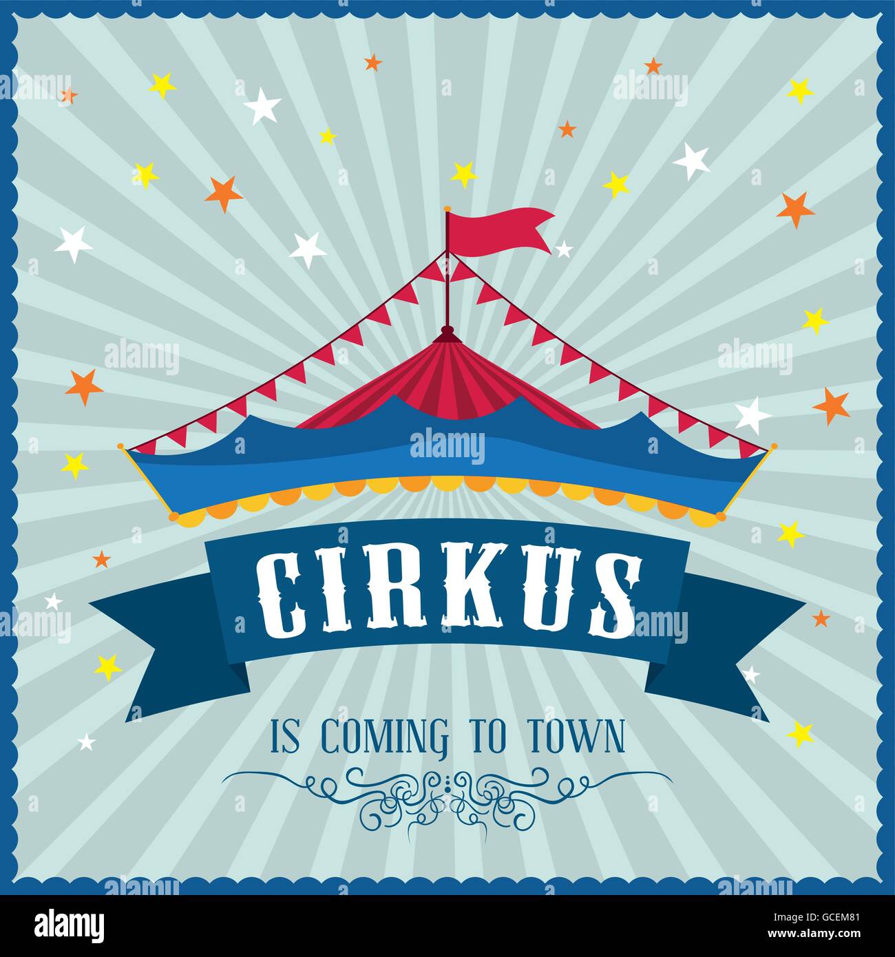 Tent and ribbon icon. Circus and Carnival design. Vector graphic Stock ...