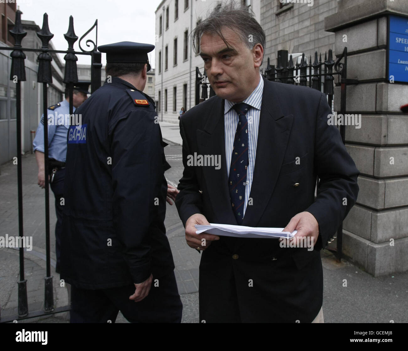 Ian Bailey leaves the High Court in Dublin after appearing before the court under a European arrest warrant issued by police in France. Stock Photo