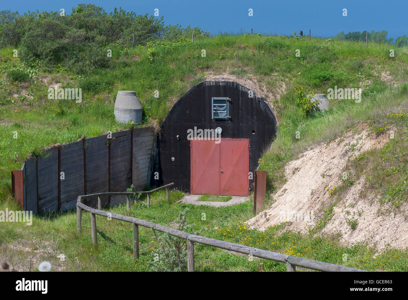 Marine bunker Kap Arkona, operated by the NVA and the Red Army 1986-1990 in the Cold War, Rügen Island Stock Photo