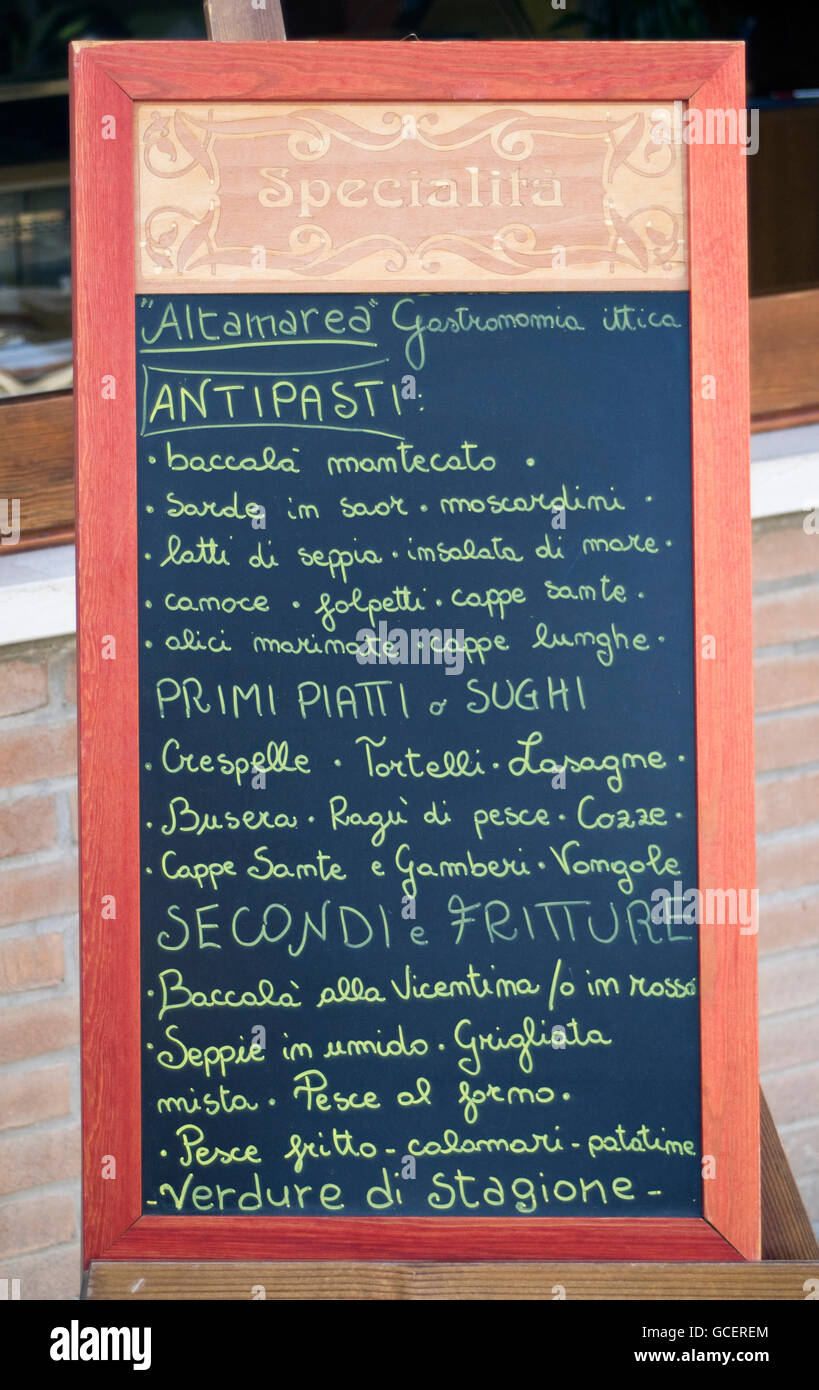 Handwritten menu hi-res stock photography and images - Alamy