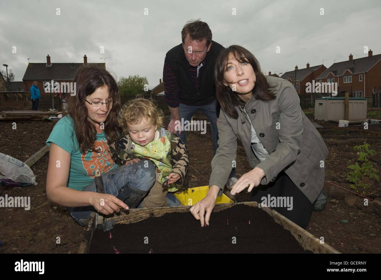 While she visited the dobson lane allotments outside leamington spa hires stock photography and
