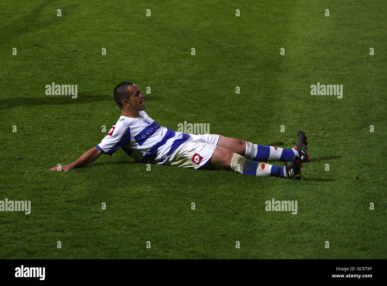 Queens park rangers danny fernandez celebrates scoring the winning goal