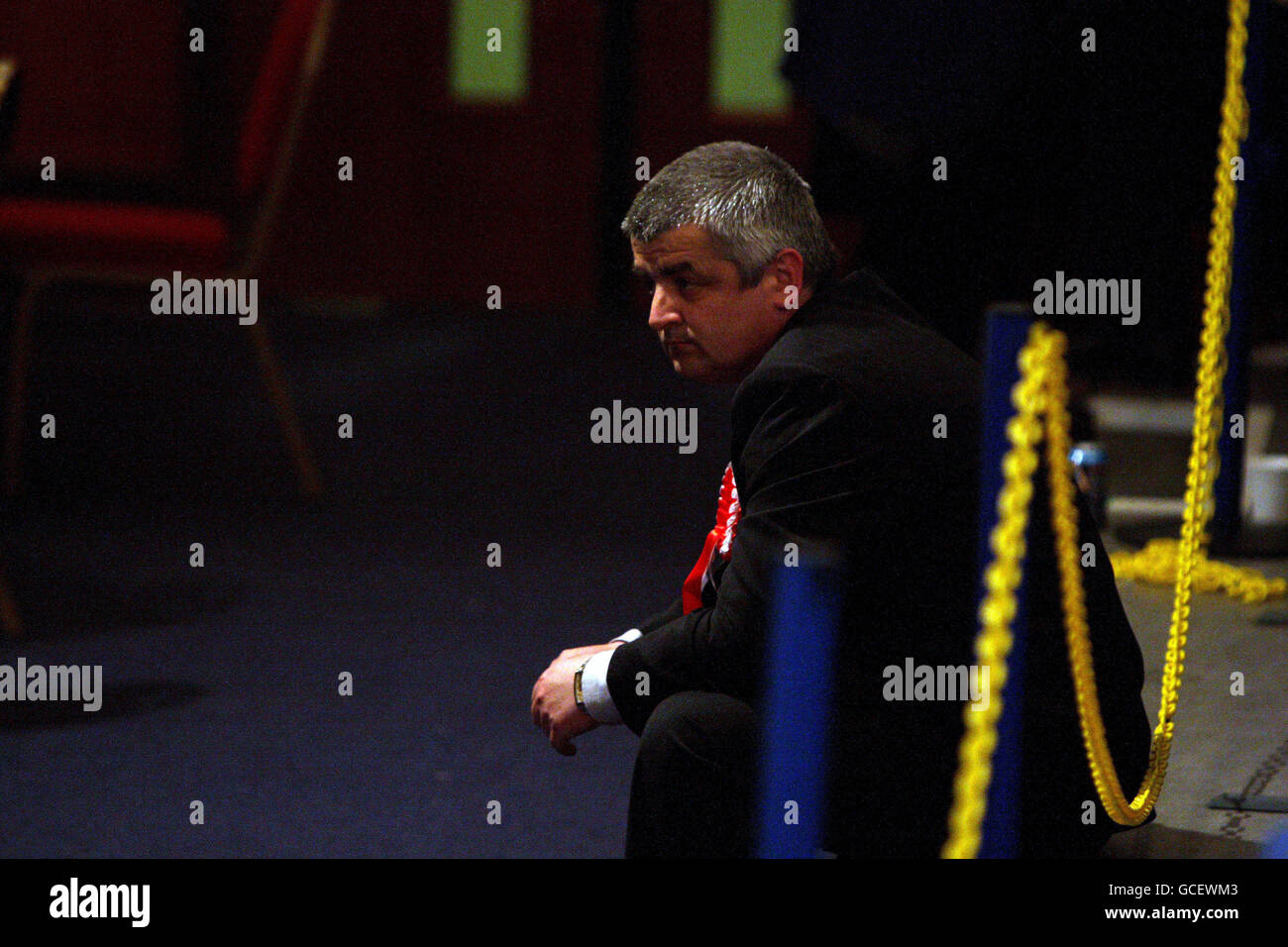 Counting goes into the early hours at Portsmouth Guildhall on Election day. Stock Photo