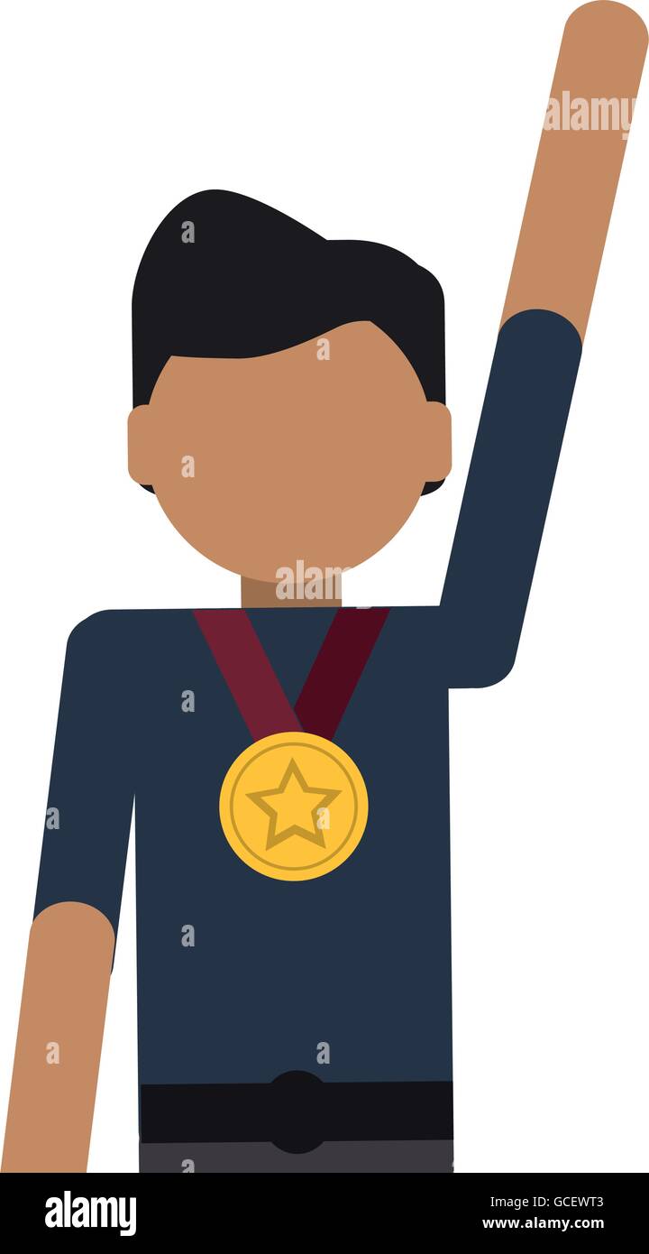 man winner medal champion award Stock Vector Image & Art - Alamy